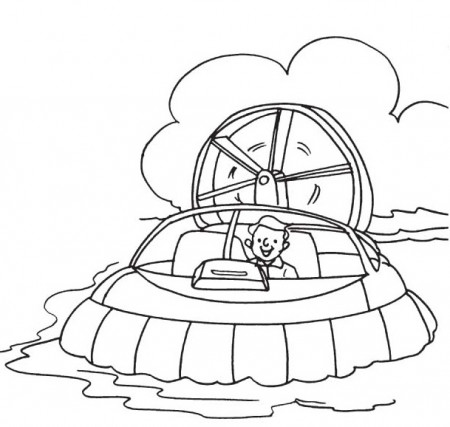 Windy Hovercraft Streaming Down The Swamp Coloring Pages - Picolour