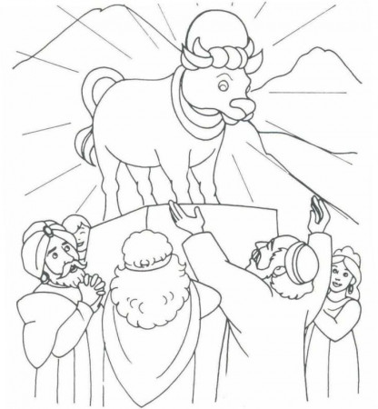The golden calf (Exodus 32) | Bible coloring pages, Bible coloring ...