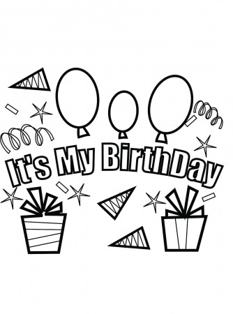 Party Birthday Coloring Pages For Kids | Birthday Coloring pages ...