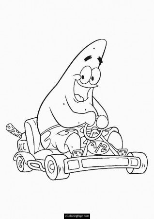 Spongebob SquarePants Patrick Go Kart Printable Coloring Sheet ...