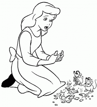 Sad Cinderella Coloring Pages For Kids | Cartoon Coloring pages of ...