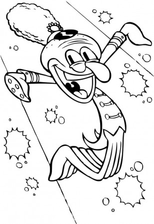 Happy Squidward Tentacles 1 Coloring Page - Free Printable Coloring Pages  for Kids