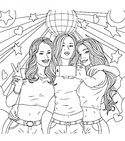 Teenagers Best Friends Coloring Pages - BFF Coloring Pages - Coloring Pages  For Kids And Adults