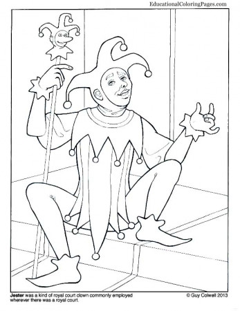 Jester - Educational Fun Kids Coloring Pages and Preschool Skills Worksheets
