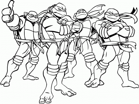 4 Ninja Turtles Coloring Page - Coloring Pages For All Ages