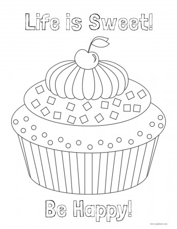 CJO Photo: Inspirational Coloring Page: Life is Sweet - Be Happy