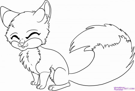 Kawaii Fox Coloring Page in 2020 | Fox coloring page, Cute fox ...