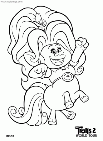Delta from Trolls World Tour Coloring Pages - XColorings.com