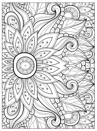 Flower with many petals - Flowers Adult Coloring Pages