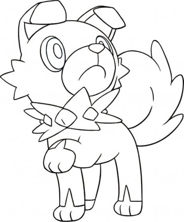 Printable Rockruff coloring page for both aldults and kids.
