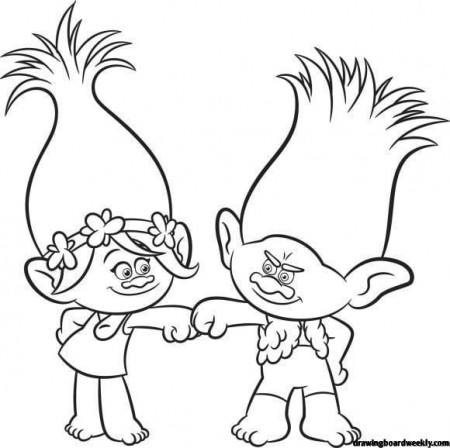 Princess Poppy Troll Coloring Pages - Drawing Board Weekly
