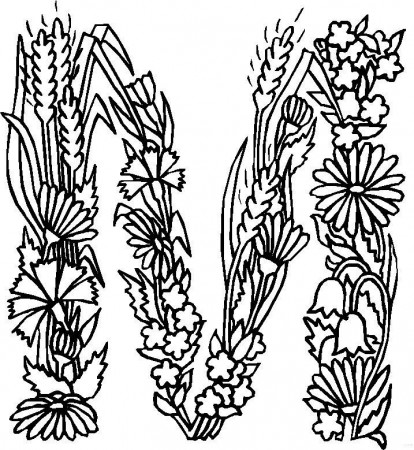 Kids-n-fun.com | 26 coloring pages of Alphabet Flowers