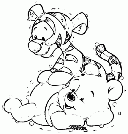 Winnie The Pooh Baby Tigger And Baby Pooh Coloring Page ...