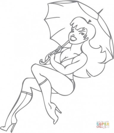 Pin-up Girl Holding An Umbrella from Pin-up girls