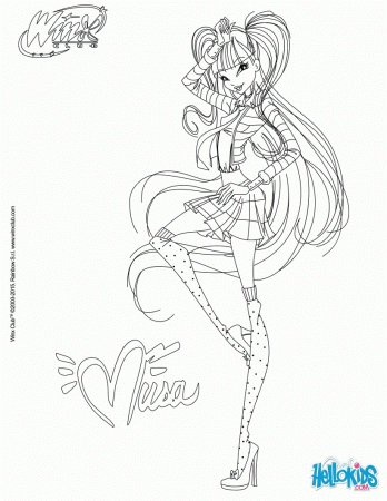 WINX CLUB coloring pages - Musa in Dress