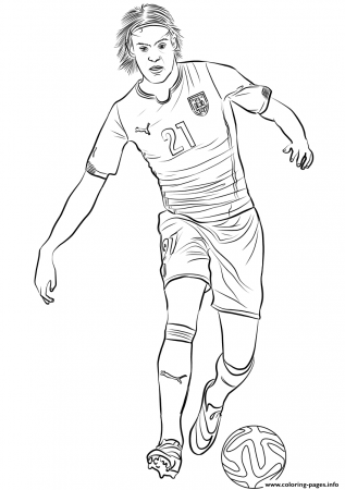 Edinson Cavani Fifa World Cup Football Coloring Pages Printable