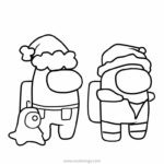 Among Us Coloring Pages Christmas Santa Hat - XColorings.com