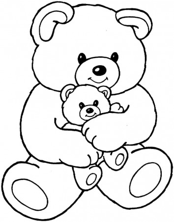 Big and Small Teddy Bears Coloring Page - Free Printable Coloring Pages for  Kids