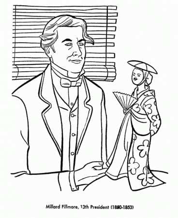 USA-Printables: President Millard Fillmore - US Presidents Coloring Pages -  13th President of the USA - 5