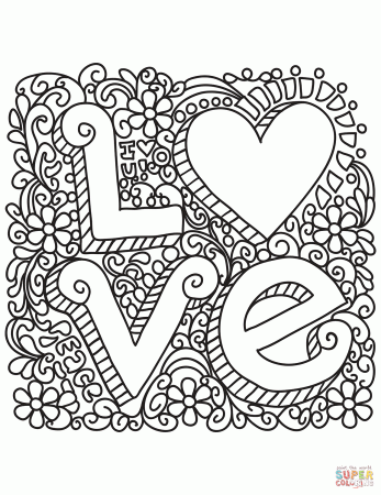 Love coloring page | Free Printable Coloring Pages