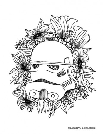 Star Wars Floral Coloring Page - Canary Jane