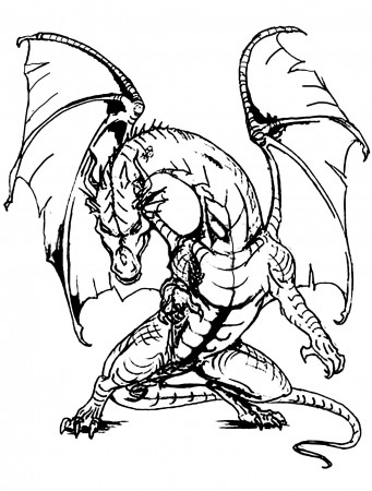 Giant dragon - Dragons Adult Coloring Pages