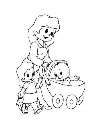 Premium Vector | Mother's day coloring pages for kids