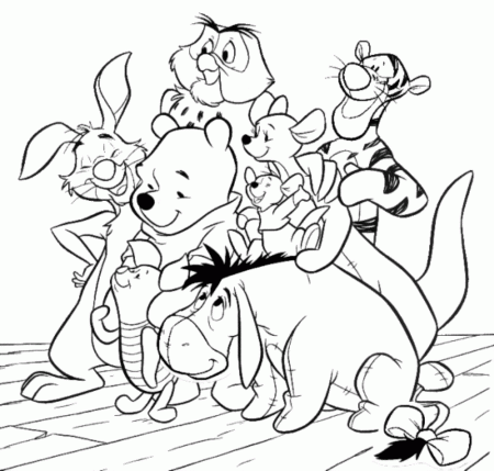 Friends And Winnie The Pooh Coloring Pages | Cartoon Coloring ...