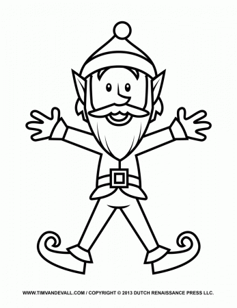 Christmas Elf Coloring Pages Printable - Coloring Page Photos