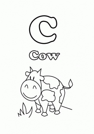 Cow Start with Letter C Coloring Page - Free & Printable Coloring ...