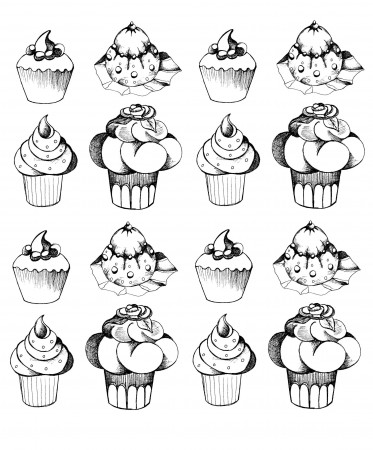 Cup Cake - Coloring Pages for adults : coloring-adult-cupcakes ...