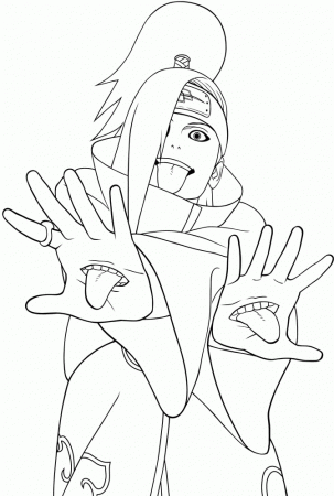 Akatsuki Members Deidara Coloring Pages Coloring Pages For Kids ...