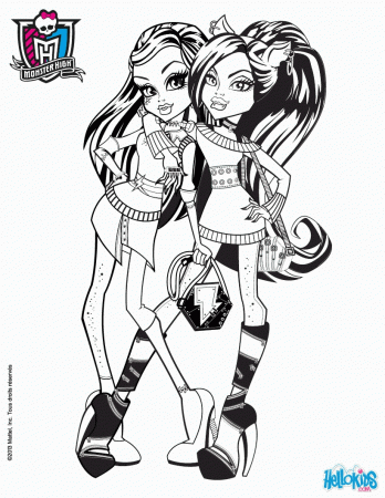 MONSTER HIGH coloring pages - Frankie Stein and Clawdeen Wolf