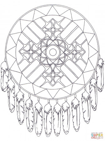 Native American Dreamcatcher Mandala coloring page | Free ...