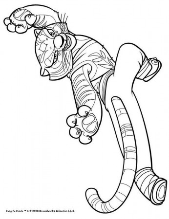 KUNG FU PANDA coloring pages - Tigress ready to fight