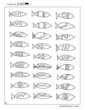 Fish Template Printable, Fish Design, Coloring Sheets