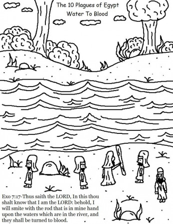The 10 Plagues of Egypt Water To Blood Coloring Pages.jpg 1,019 ...