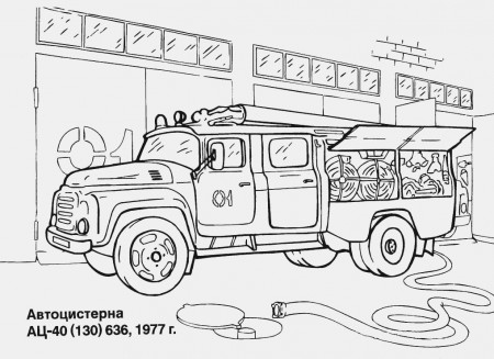 Fire Truck Coloring Page and Printable