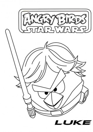 Luke in Angry Bird Star Wars Coloring Page: Luke in Angry Bird ...