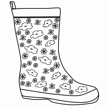 Best Photos of Printable Rain Boots Outline - Rain Boots Coloring ...