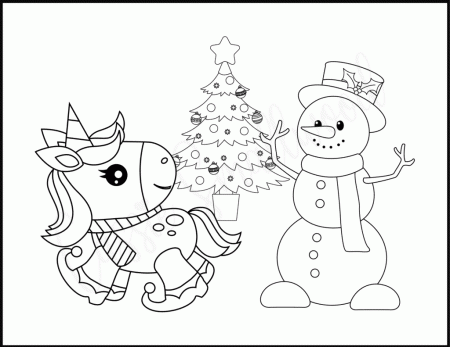 Cute Christmas Unicorn Coloring Pages {Free Printables} - Cassie Smallwood