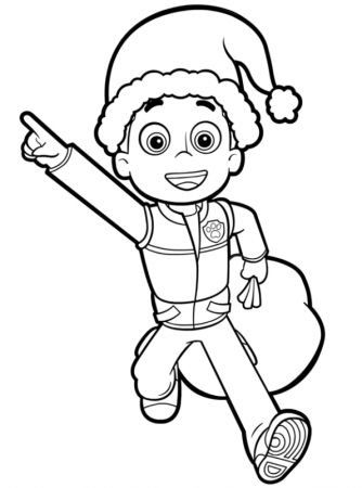 Kids-n-fun.com | Coloring page Paw Patrol Christmas Ryder Santa