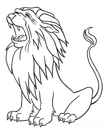 Drawing Lion #10386 (Animals) – Printable coloring pages