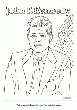 John F Kennedy Coloring Pages | Free People-and-celebrities Coloring Pages  | Kidadl