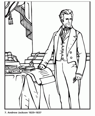 USA-Printables: President Andrew Jackson Coloring Page - Seventh President  of the United States - 2 - US Presidents Coloring Pages
