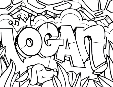 Logan Coloring Book Page / Graffiti Names | Etsy Canada