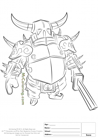 Clash of Clans Pekka Coloring Pages - 1 | MrColoring.com