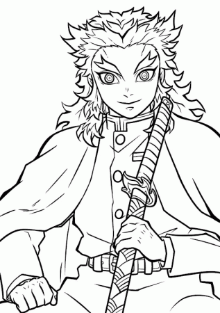Demon Slayer Coloring Page. Printable Coloring Page - Coloring Home