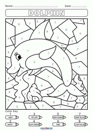 Dolphin Color by Number Coloring Pages - Color by Number Coloring Pages - Coloring  Pages For Kids And Adults