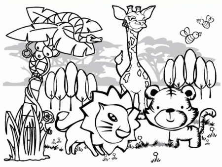 Jungle Scenery - Coloring Pages for Kids and for Adults